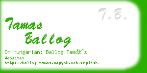 tamas ballog business card